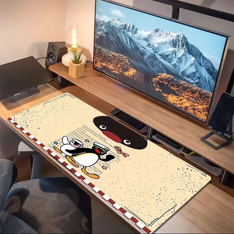 Penguin Adventure Large Size Mouse Pad Large Gaming Table Cushion Nonslip Laptop Tablet Big Mousepad Xxl Mat Mini Pc Playmat With Lock Edge