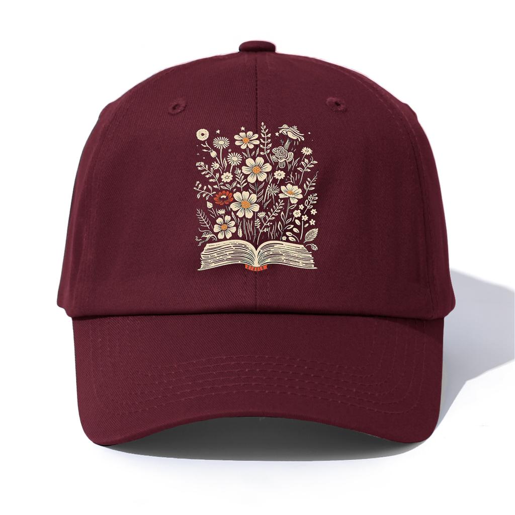 1pc Flowers Print Baseball Cap for Adults Minimalist Retro Style Casual Soft Adjustable Dad Hat Perfect As Gift