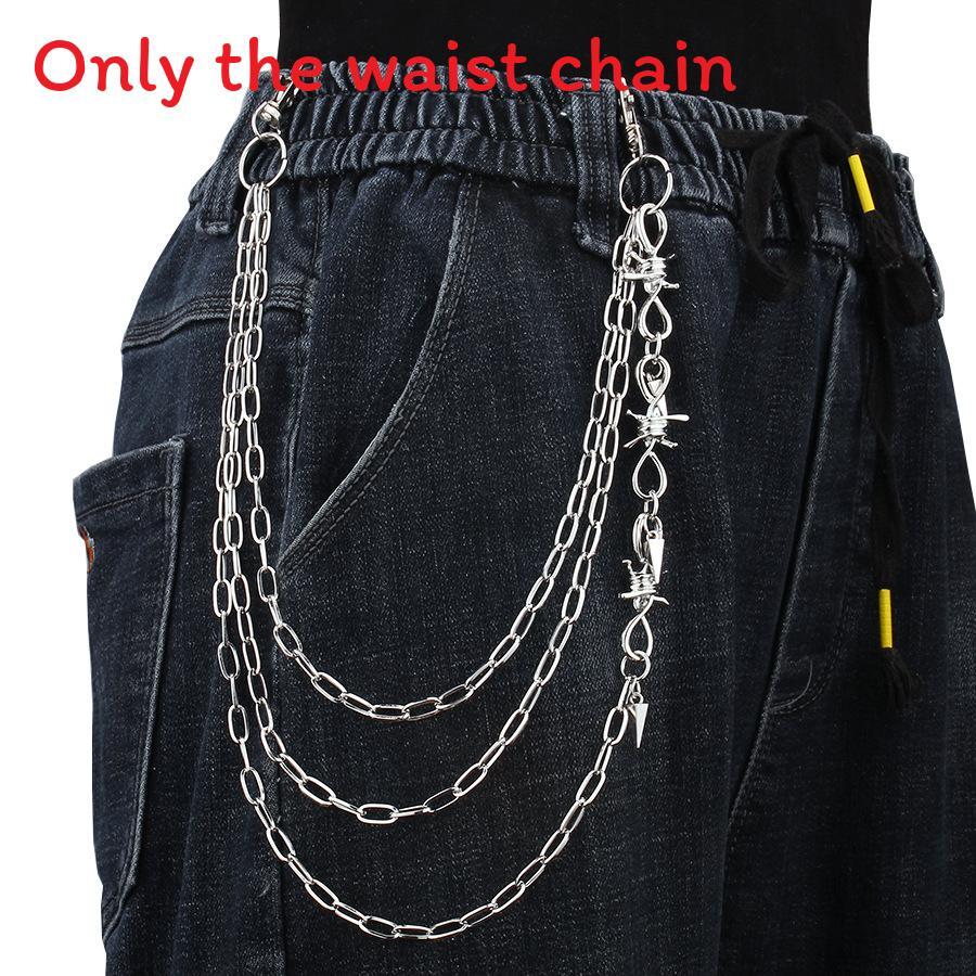 Punk Style Metal Body Chain With Spiky Pendant For Unisex Hiphop Fashion