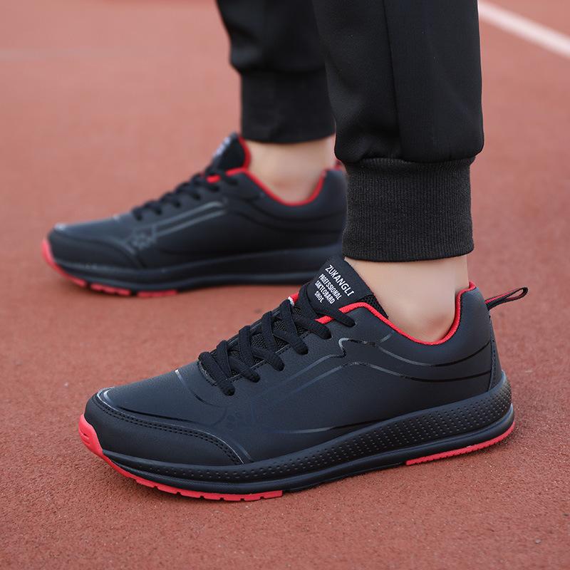 

Men s shoes 2025 spring and summer new leather waterproof breathable sports shoes men s outdoor non-slip and wear-resistant fashion casual running 38