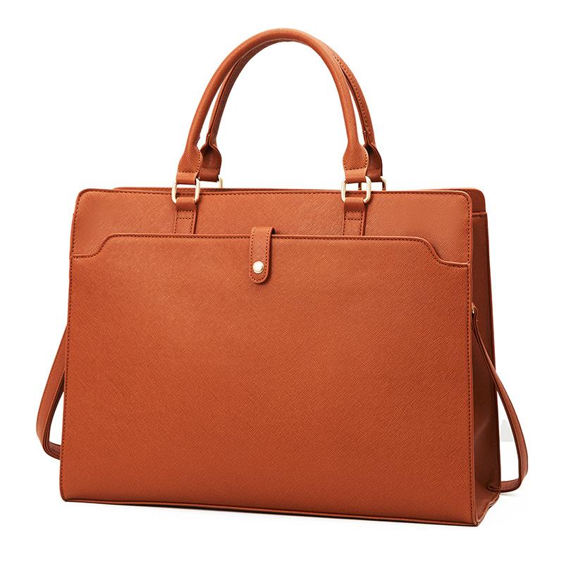 Fashion Women's PU Leather Briefcase Handbag Messenger Laptop Bag 15.6 Inch Lady Shoulder Case For MacBook Air Pro PC Notebook