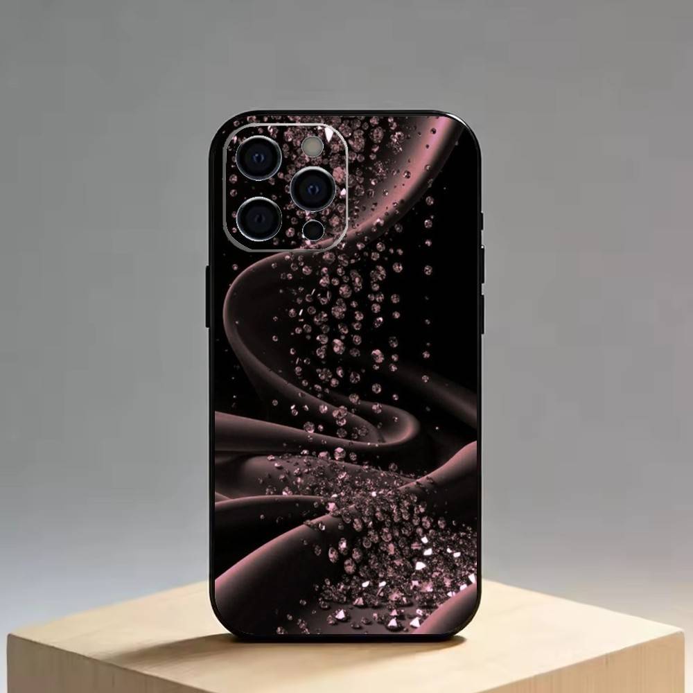Luxury Bling Glitter Flash Phone Case For iPhone 17, 16,15,14,13,12,11 Plus,Pro Max, Others Soft Black Cover