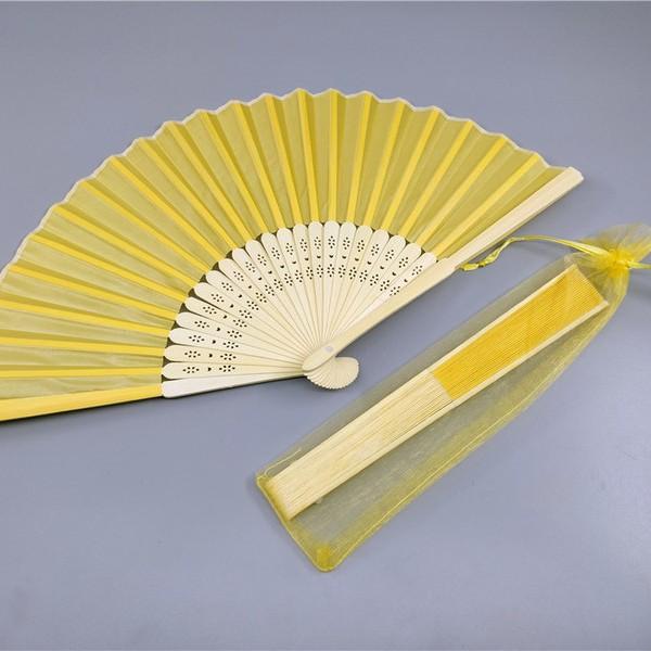White Handheld Fans Cloth Fans Bamboo Folding Fans for Wedding Decoration, Church Wedding Gifts, Party Favors, DIY Decoration