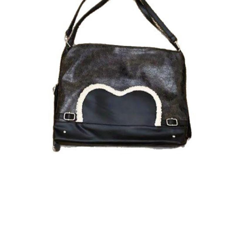 

Сумка под мышкой большой вместимости Ретро и модный Нишевый дизайн Рюкзак Универсальная сумка-тоут для поездок на работу чёрный