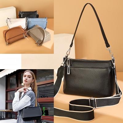 Borsa a tracolla alla moda in vera pelle, con stile di alta gamma, multistrato e di grande capacità, borsa a spalla singola