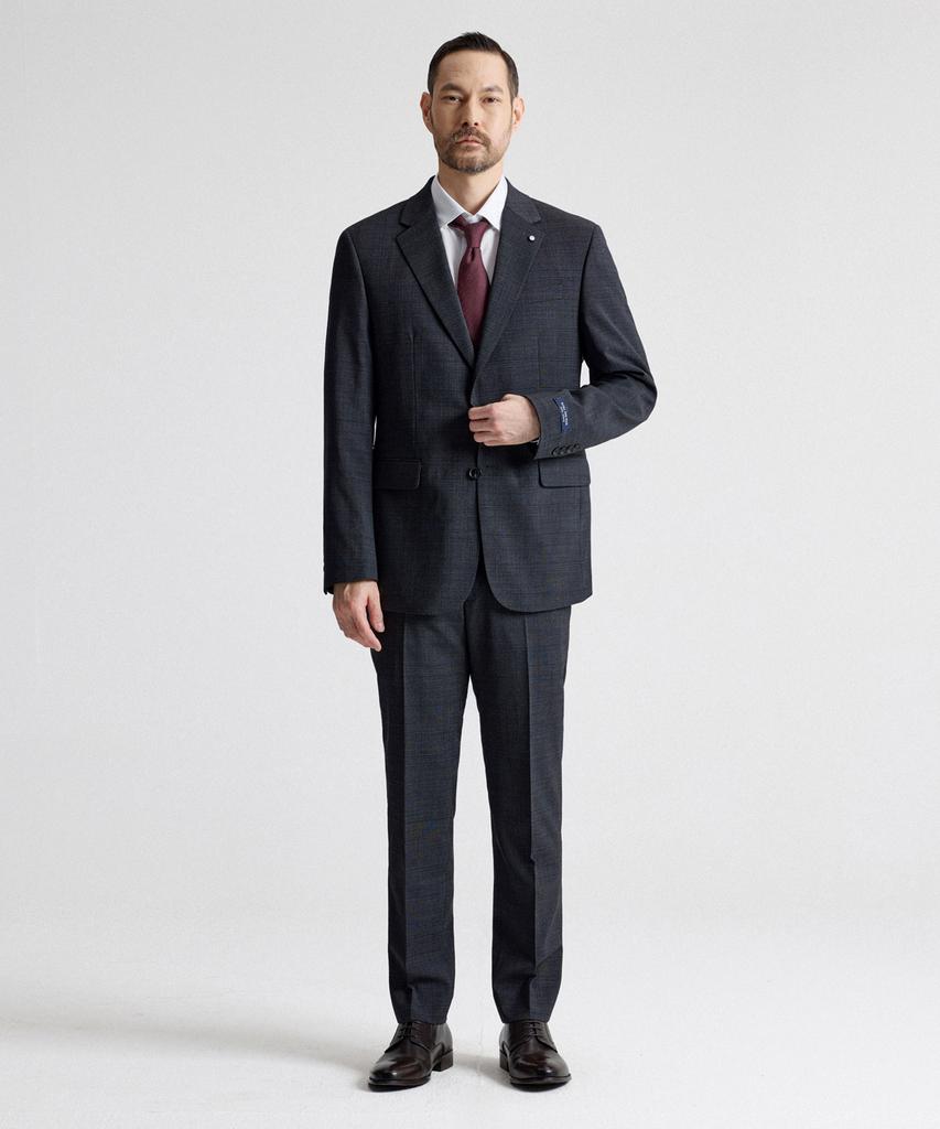 Stco 50% Extra Fine Wool Shadow Check Suit Jacket Charcoal Grey (Classic Fit)_Ssjva64Ccc