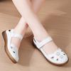 Women's Sandals Summer Mary Jane Beach Shoes White Flat Shoes Casual Soft Walking Sandals for Girl Plus Size