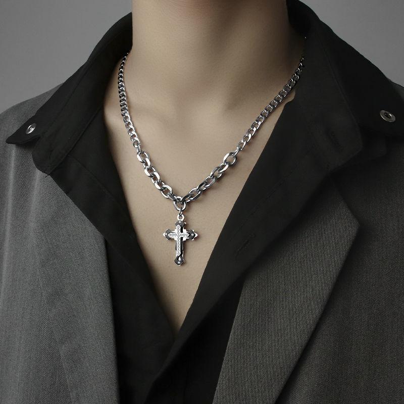 Men' cro necklace Men' trendy hip-hop high-end trendy brand veratile pendant boy niche deign