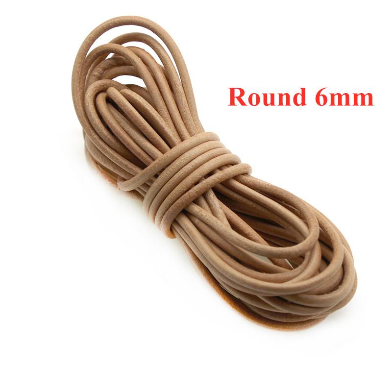 2Meter 1 2 3 4 5 6 8 mm Genuine Cow Leather Cord for Bracelet Necklace Round Flat Leather Strap Rope String DIY Jewelry Making