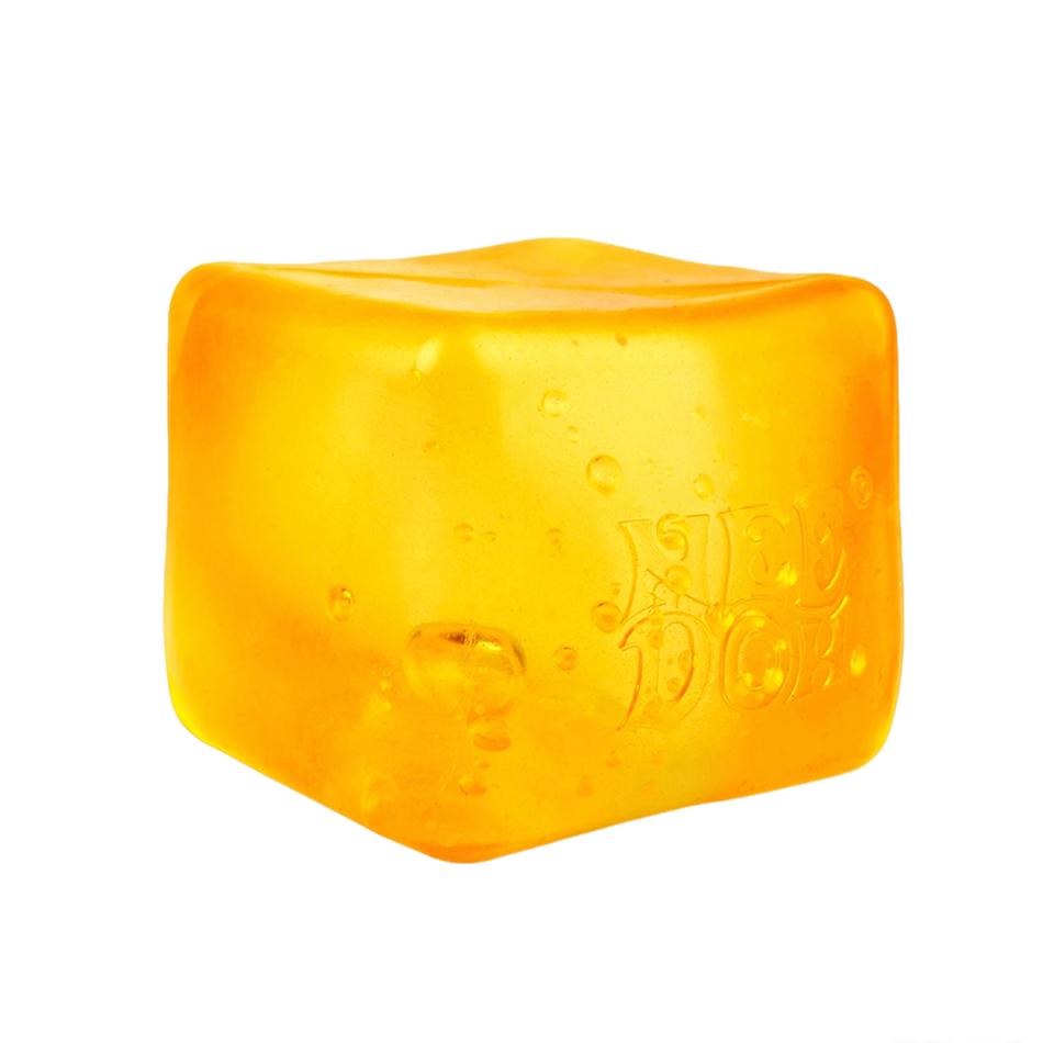 Schylling Needoh Nice Cube Sensorisches Fidget Spielzeug Stress Quetschwürfel Anti-Angst Fokus Spielzeug für Erwachsene yellow