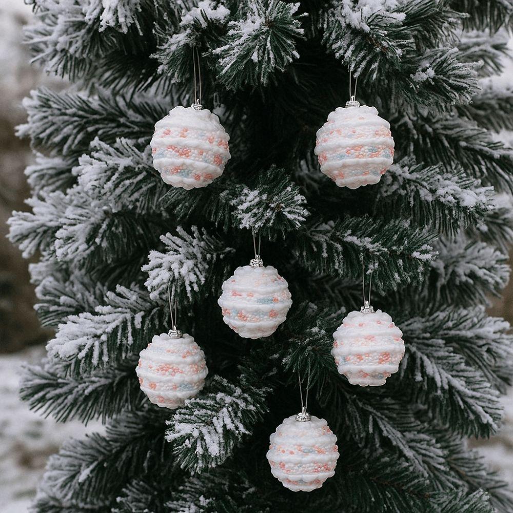 6CM Foam Christmas Balls Red White Christmas Hanging Balls Christmas Tree Pendant  for Home