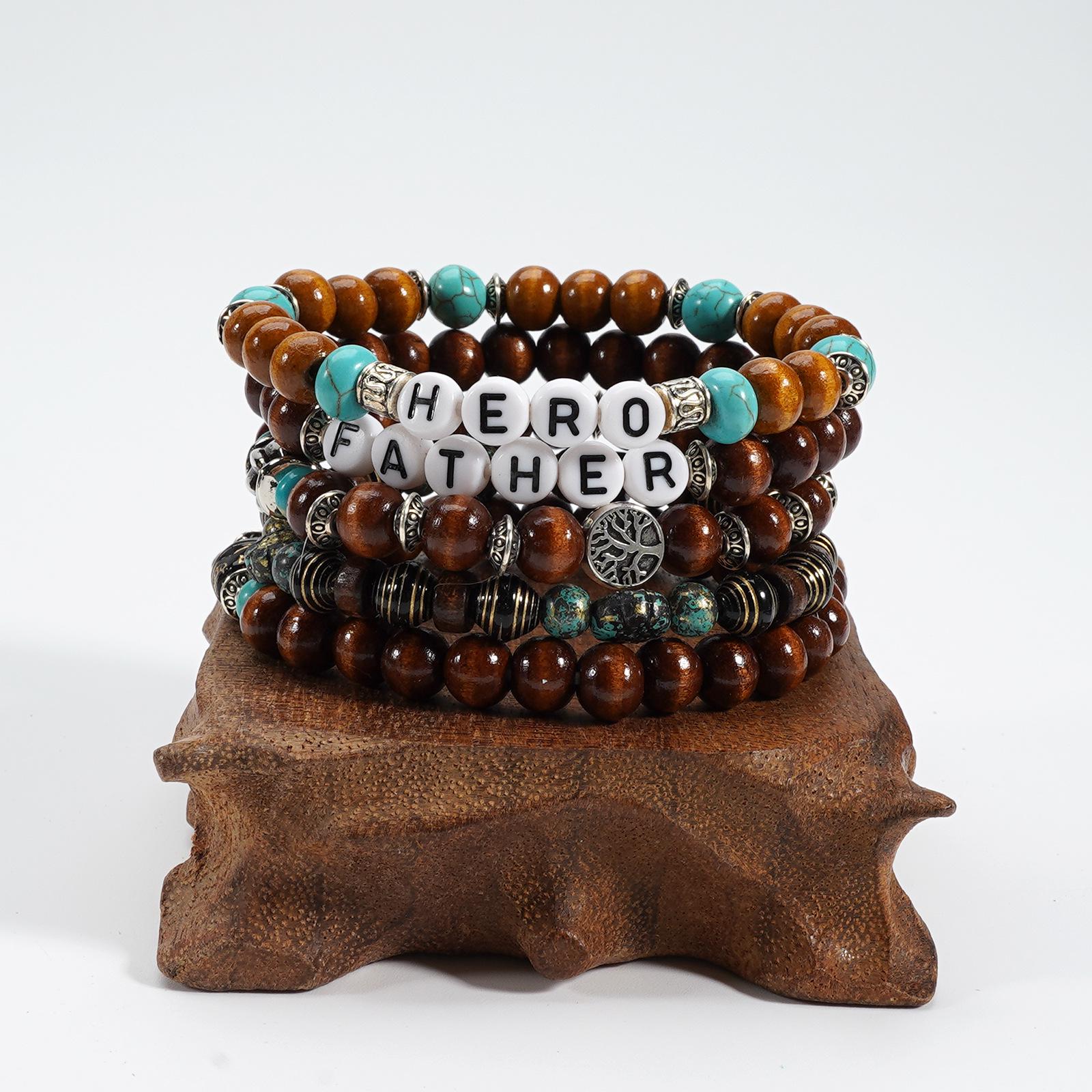 

Elastic Bohemian Wood Bead Bracelet - Artistic Retro Father’s Day Gift