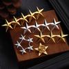 Five-Pointed Star Lapel Pin Collar Brooch Badage Women Men Pentagram Metal Badge Clips Shirt Dresses Bag Ornament