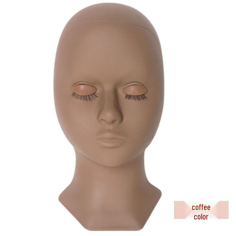 Realistic Silicone Mannequin Head for Eyelash Extension Practice with Removable Eyelids