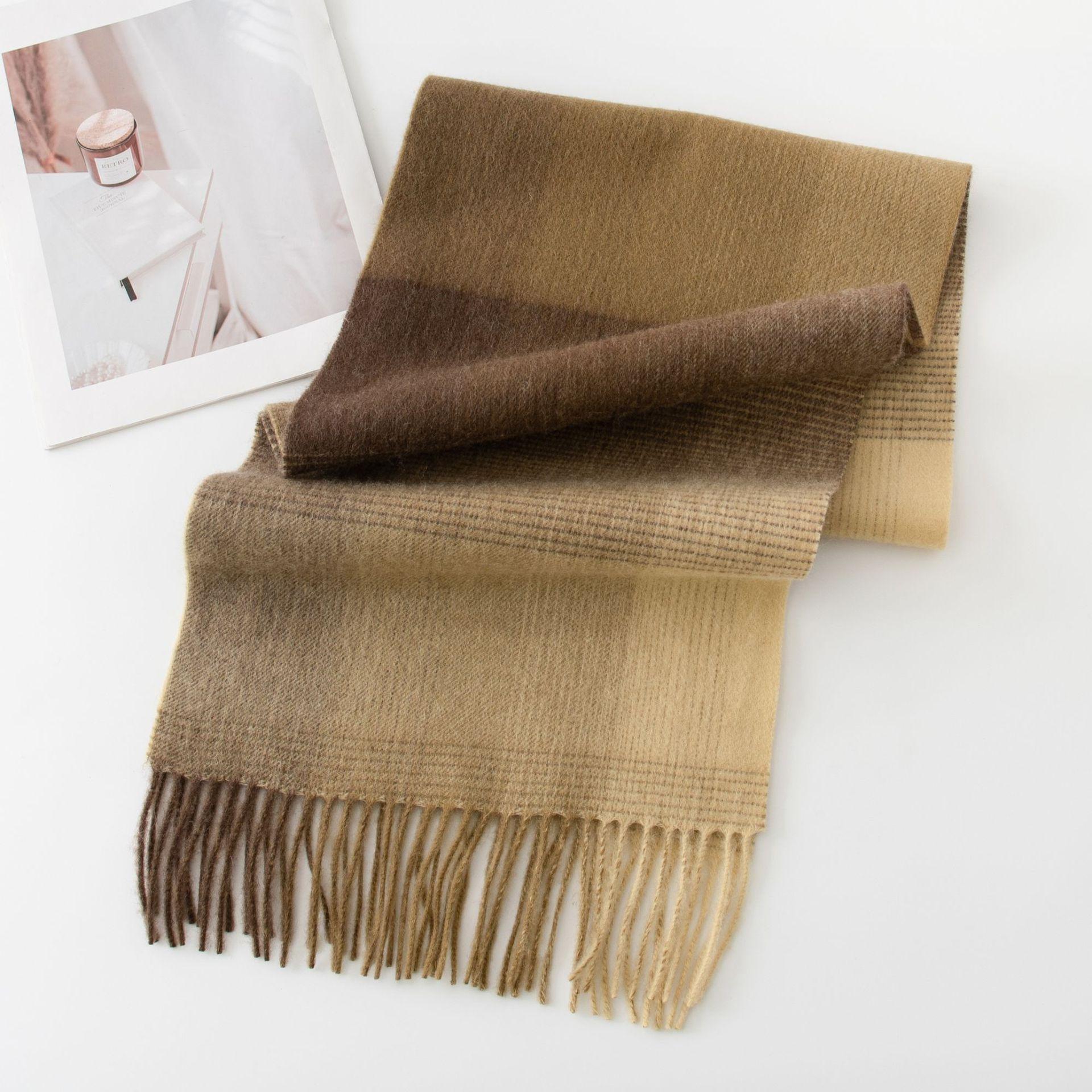 

Шерстяной шарф, большая шаль, высококачественный универсальный шарф с цветными блоками, женский зимний шарф-майяр 32*186cm