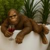 Drinking Ornament Resin Figurine Sasquatch Wine Lover Figurine Resin Statue for Home Office Decor Wild Man Sculpture Desktop