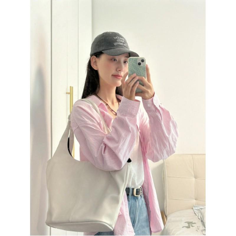 Womens Cute Color-Block Plaid Long Sleeve Shirt With Polo Collar Casual College Style Top