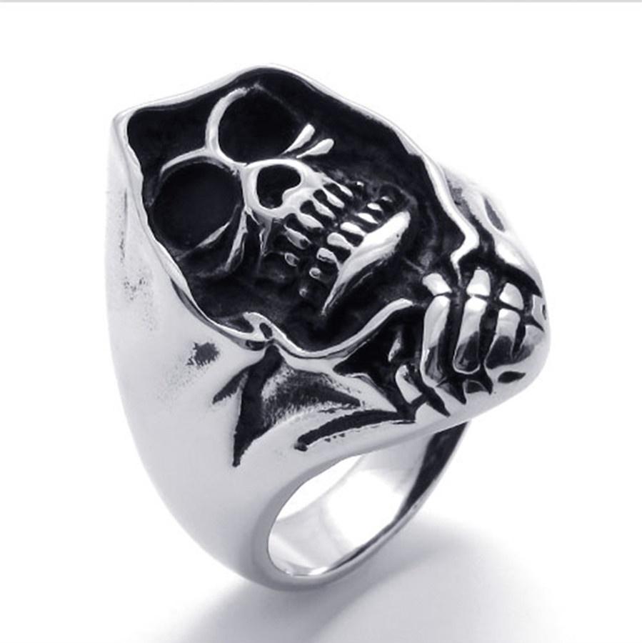 Hot Sale Men's Gothic Hallowmas Skull Face Biker Vintage Ring Size 18-21 Jewelry Hot Sale Men's Gothic Hallowmas Skull Face Biker Vintage Ring Size 18-21 Jewelry