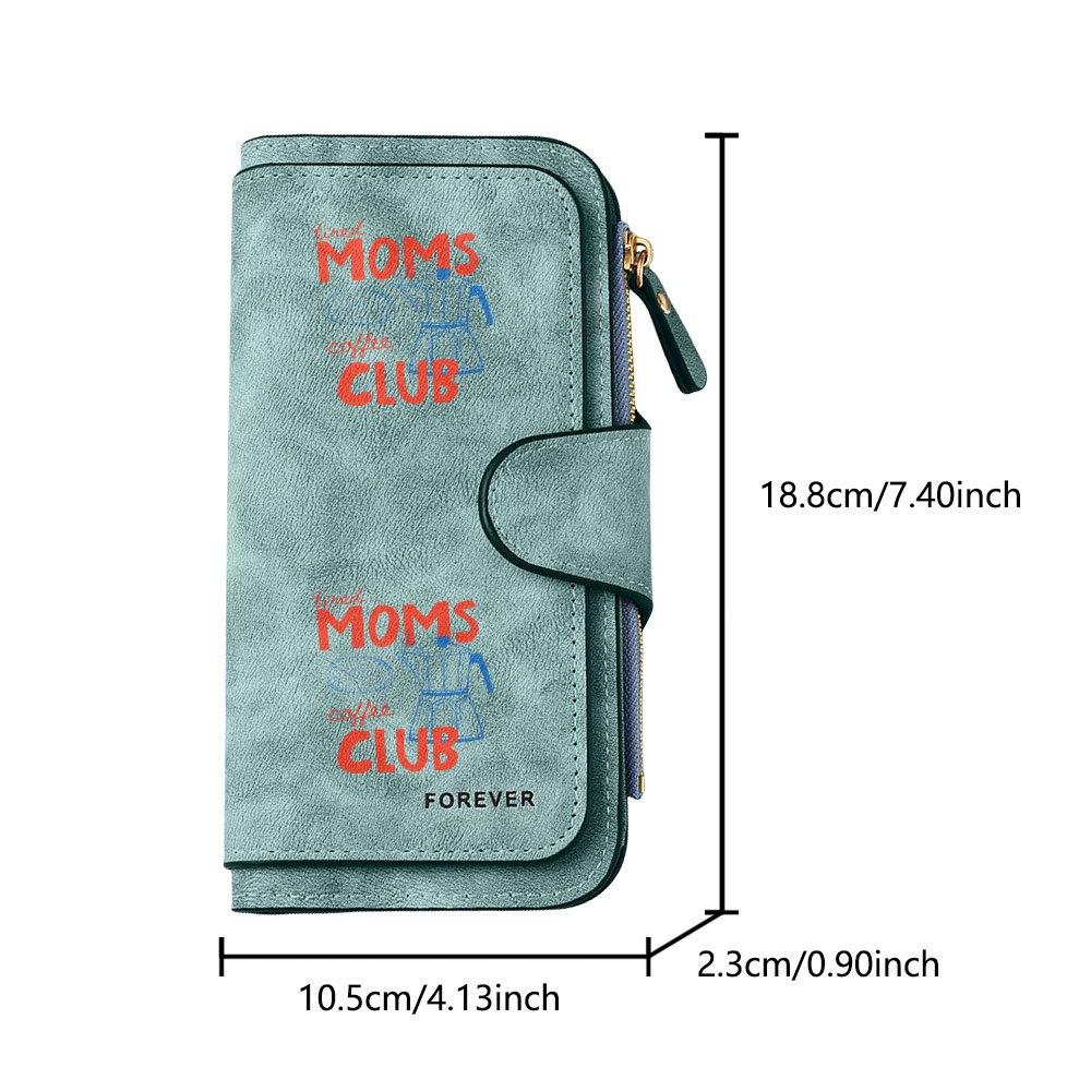 Coffee-themed printed long zipper wallet, large-capacity card holder, unisex clutch bag, stylish zippered coin purse, suitable for daily use, a great
