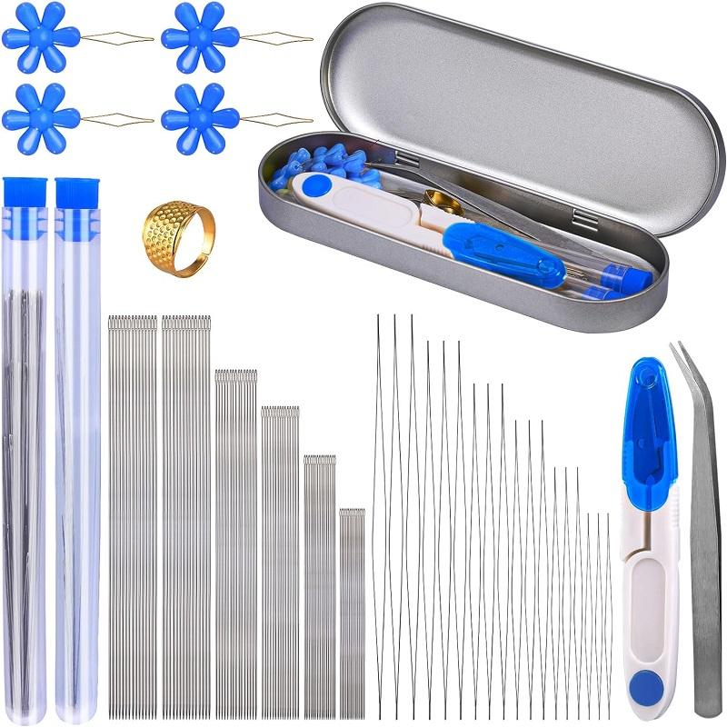 BUDDUR Beading Needles Kit With Needle Threader And Storage Box For Bracelet Necklace Jewelry Making DIY Handmade Craft Tools