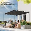 Retractable Pergola Cover, 3.5 X 2.6 M Replacement Canopy Fabric for 4 X 3 M Frame, Roof Top Only, Dark Grey