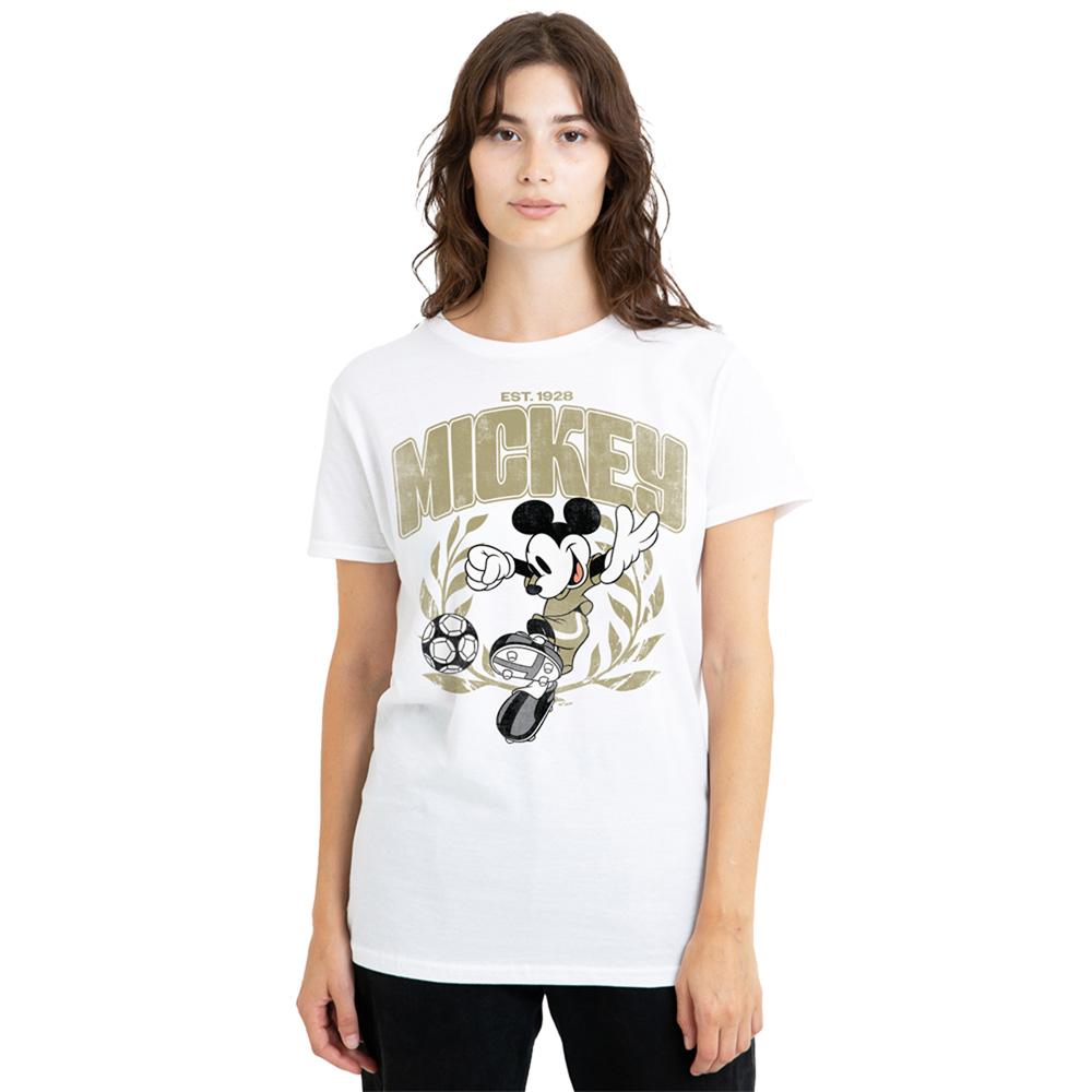 Disney Womens/Ladies Mickey Mouse Laurel Football T-Shirt