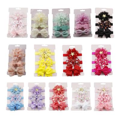 3pcs Elastic Princess Headbands Children Skinny Stretchy Bowknot Elastic Hair Band