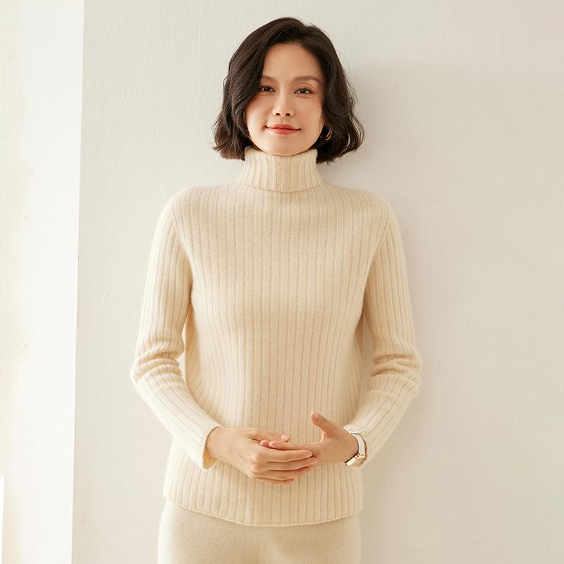 Women's Cashmere Sweater Qinghe Cashmere 100% Cashmere Autumn and Winter Cashmere Thickened Pullover Soft and Warm