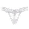 Japanese Pure Desire Tulle Splicing Panties Girl Hollow Stripes Sweet Bow Perspective Mesh Sexy Thong