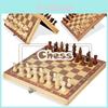 Luxurious Wooden Chess Set Featuring Premium Folding Chessboard And Elegant Pieces