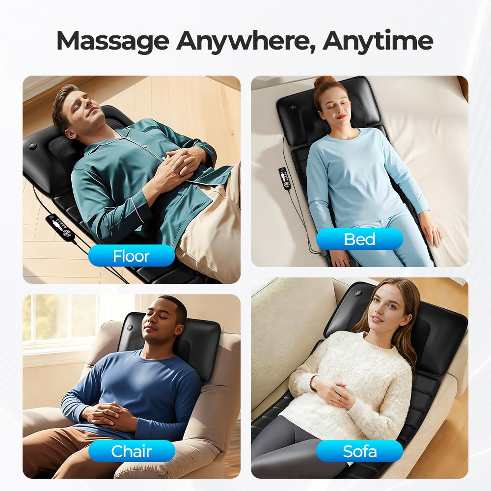 Multifunctional Massage Cushion Neck, waist and foot, with heating and multi - part vibration functions, 51.5 * 23 * 37.5cm, suitable for home, office