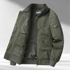Thermische Jacke für junge und mittelalte Baumwolle, lässig, locker, mit Reißverschluss, Fliegerjacke
