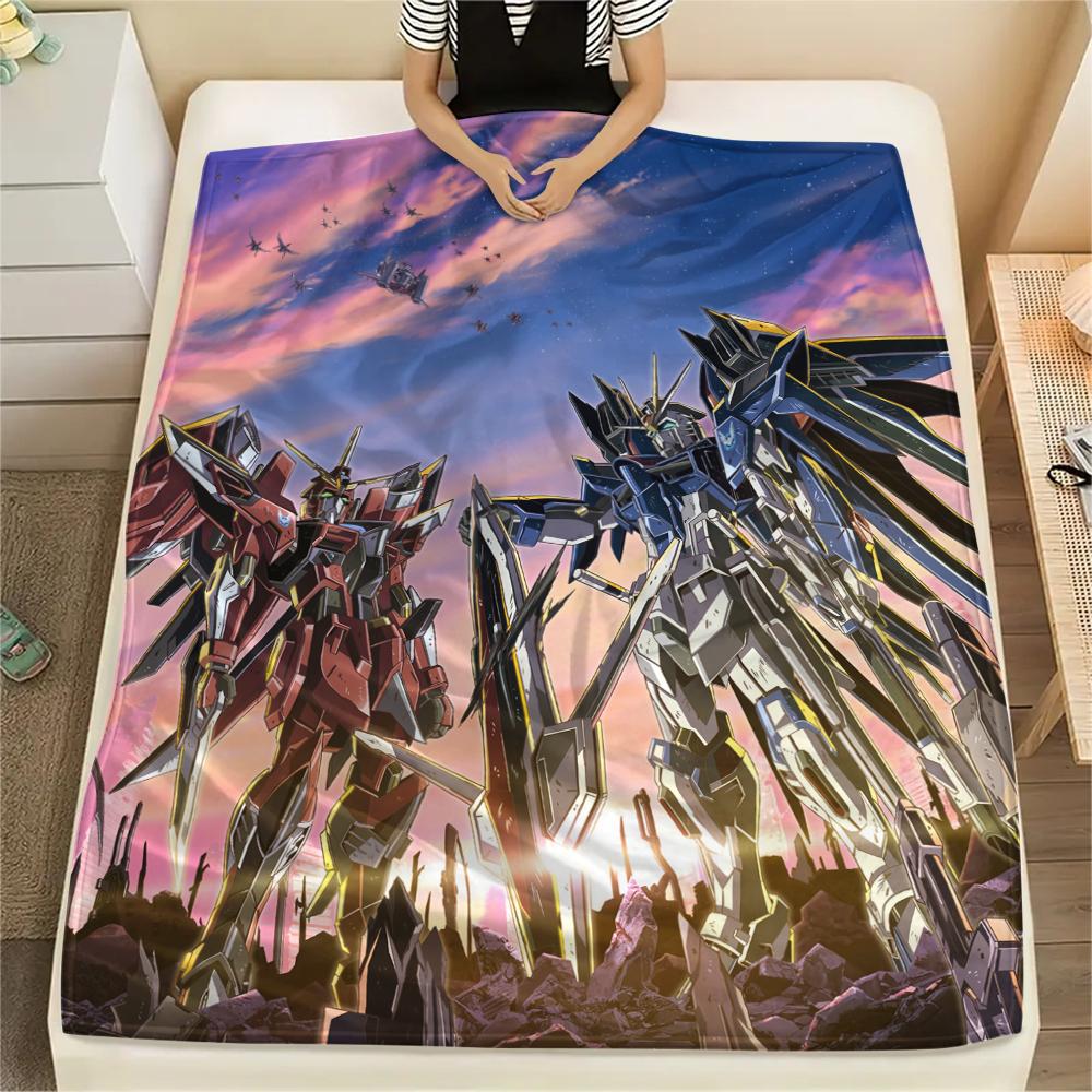 Mobile Suit Gundam Epic Battle Blanket, Warm Throw for Living Room, Great Gift for Gundam Lovers.chl