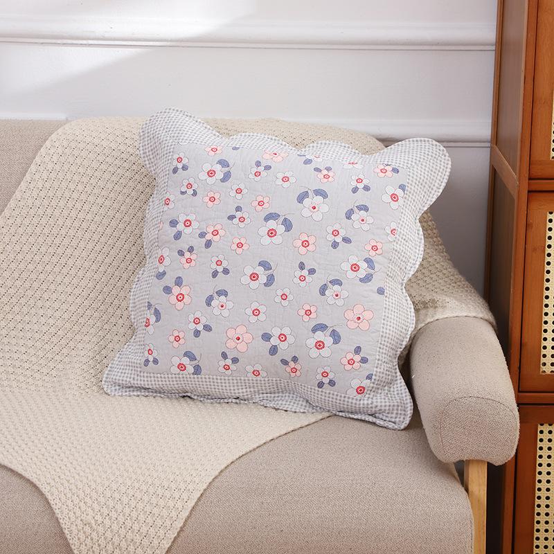 Plaid Printed Cotton Pillow Case Vintage Square Design Sofa Bedroom Comfortable Home Textile Sweet Popular Daily Decorative Ins 45 X 45cm pillowcase 3699₽