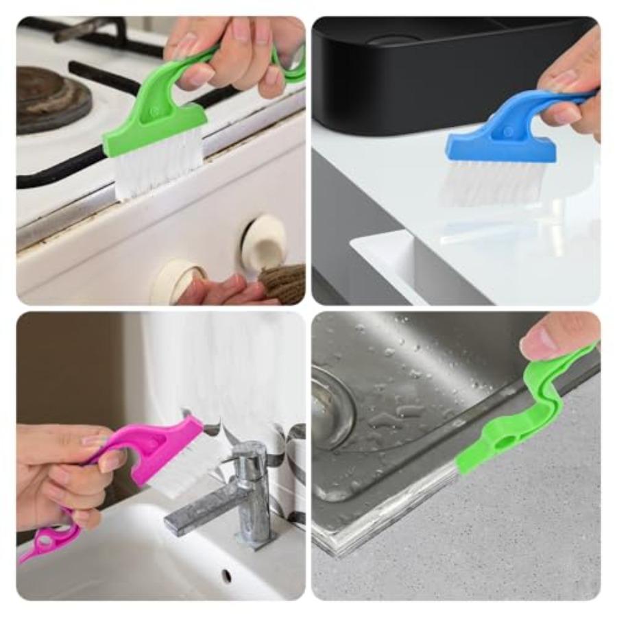 7Pcs Crevice Cleaning Brush, Multifunctional Window Track Cleaning Tools and Window Groove Cleaning Brush, Home Kitchen Bathroo