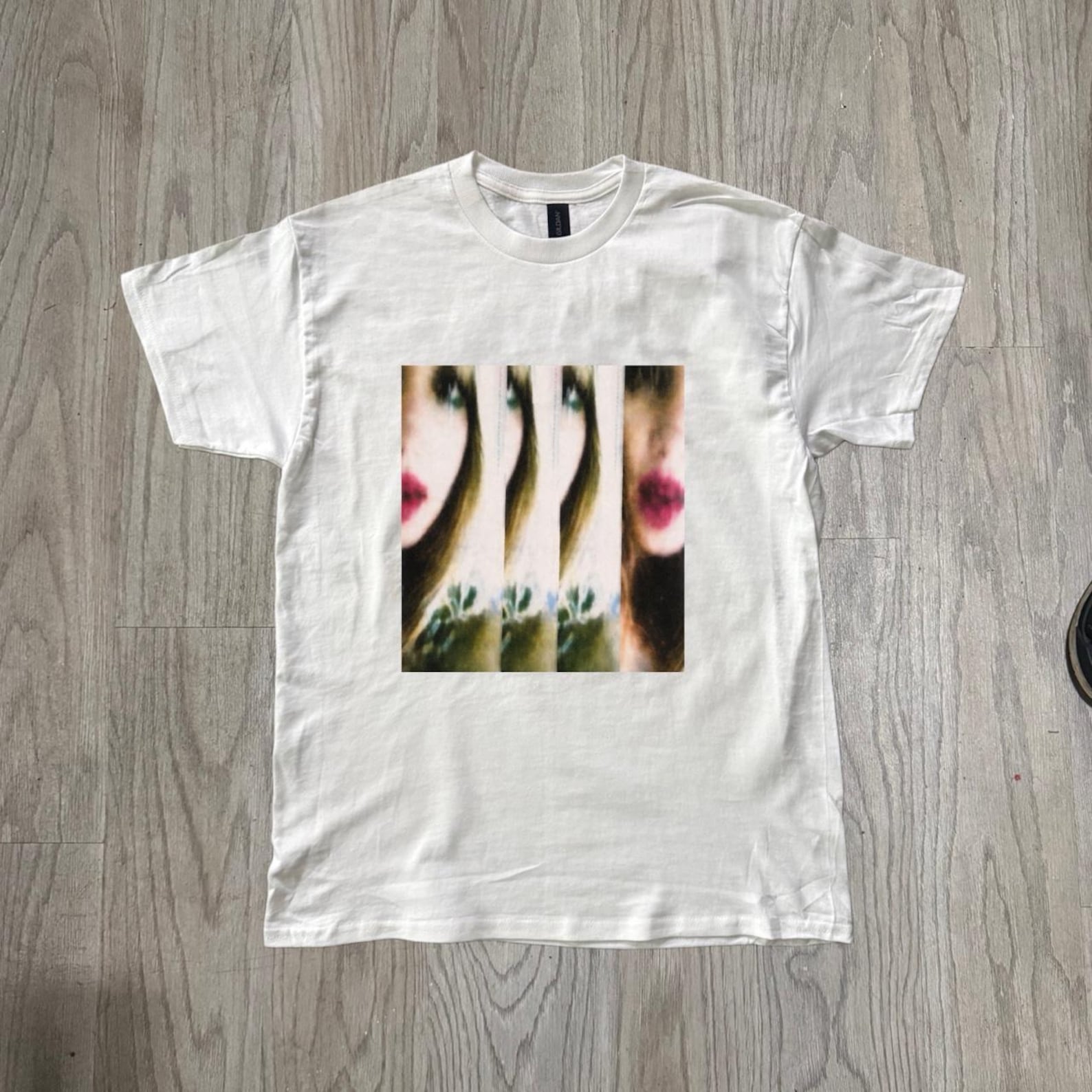 Retro black and white graphic tee, Unisex Heavy Cotton Tee, Y2K Aesthetic Baby Tee, Indie Sleaze Graphic Shirt, Blurry Face Art Tee S