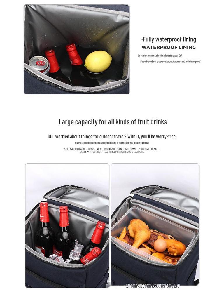 Insulated Waterproof Picnic Backpack with Beer Storage, 24-28L Capacity