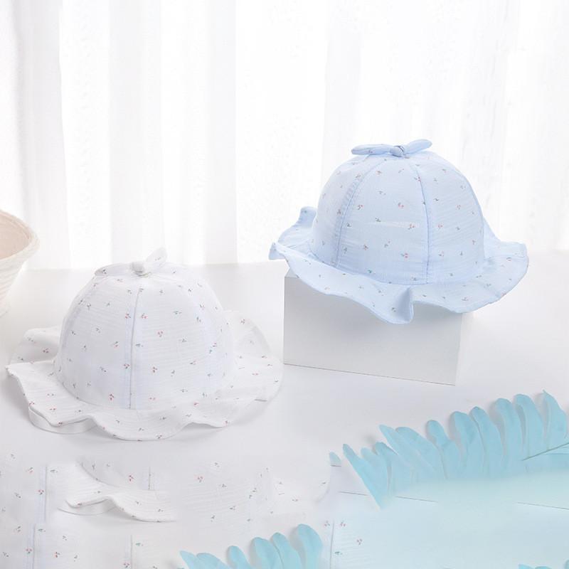 Summer Baby Girl Boy Cotton Sun Hat With Breathable Lace For Outdoor Protection
