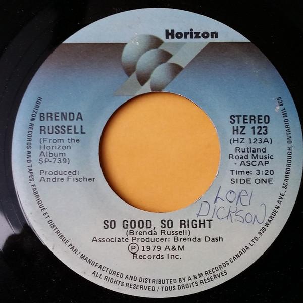 

7inch Record BRENDA RUSSELL So Good So Right HZ123 Horizon 1979 Canada SoulFunk Used