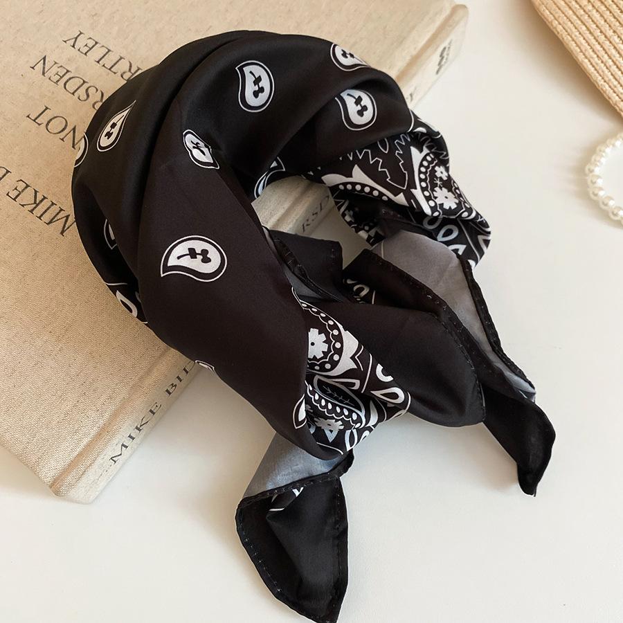 Gulinazar тот же ретро шелковый платок с кешью, повязка на голову, резинка для волос, маленький квадратный платок, женский, 2025 новый летний шелковый платок, платок на голову