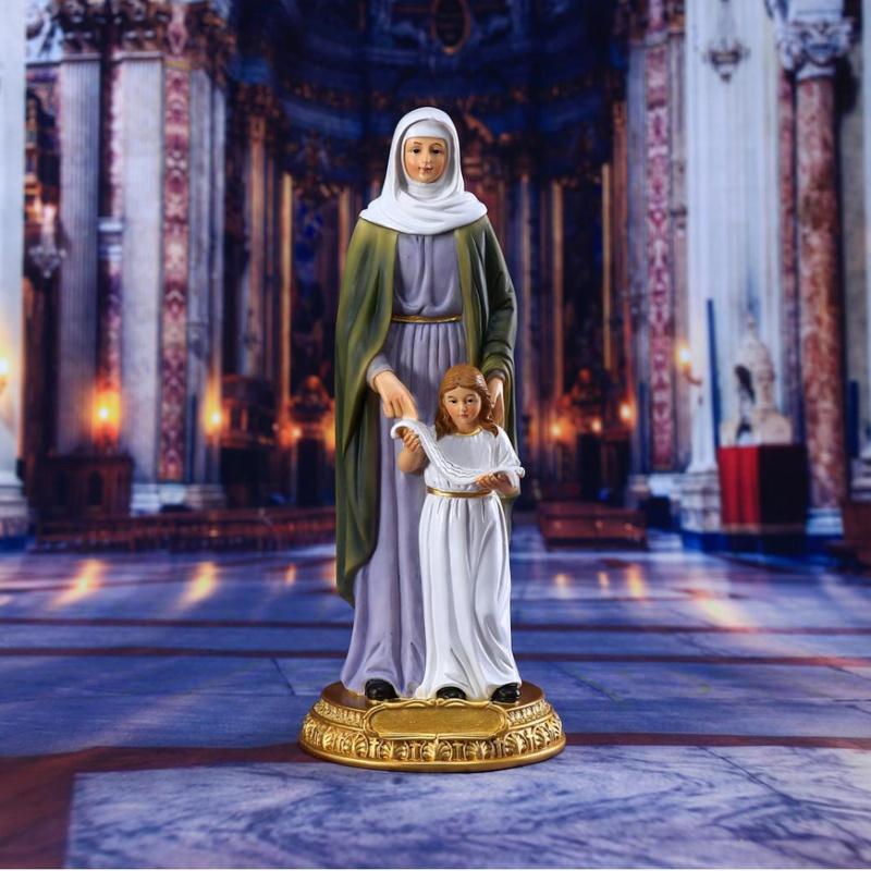 8 Zoll Heilige Anna mit Maria Religiöse Renaissance Figur Statue Wohndekoration Christliche Heilige Statue