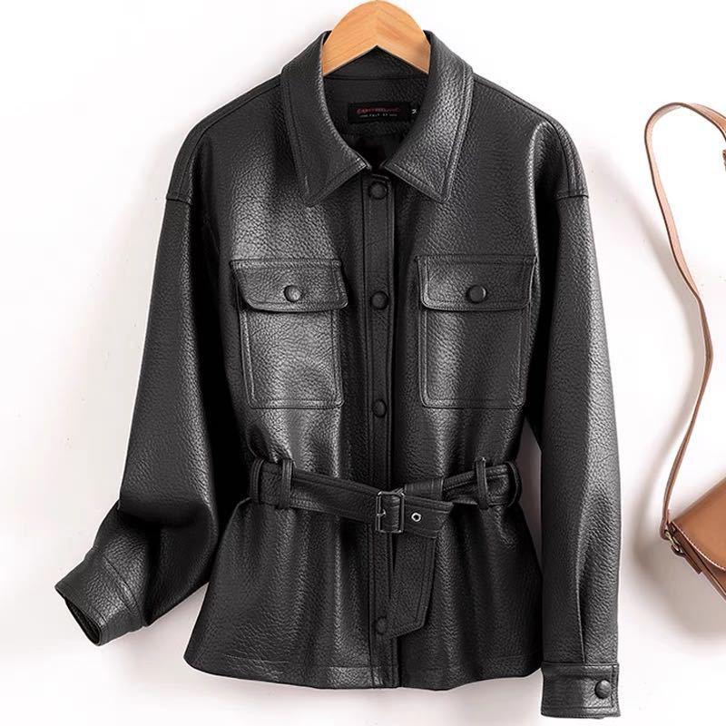 Spring & Autumn Women's Short Leather Jacket – Stylish Motorcycle Outerwear