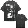Vintage Washed Anime Hunter X Hunter T Shirt Spider Phantom Troupe Shizuku Short Sleeve T-shirt Men Women Fashion Loose T-shirts