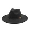 Big Eaves Wool Jazz Top Hat Women'S Casual Big Edge Felt Hat Men'S Jazz Hat 9.5Cm