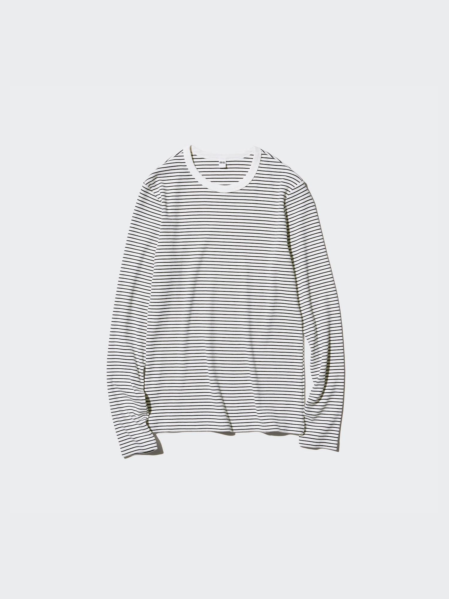 

Uniqlo SofT Rib T Длинный рукав sTripe 01 OFF WHITE/WOMEN XS