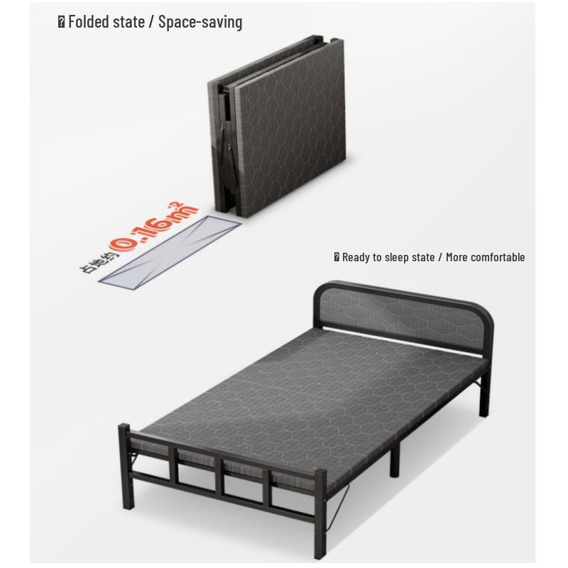 1.2m Multi-functional Folding Nap Bed with Hardboard & Iron Frame