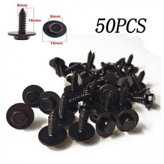 Pratical Screw Body Fender Bumper Retainer Clips Gasket Fastener Kit Metal 50PCS