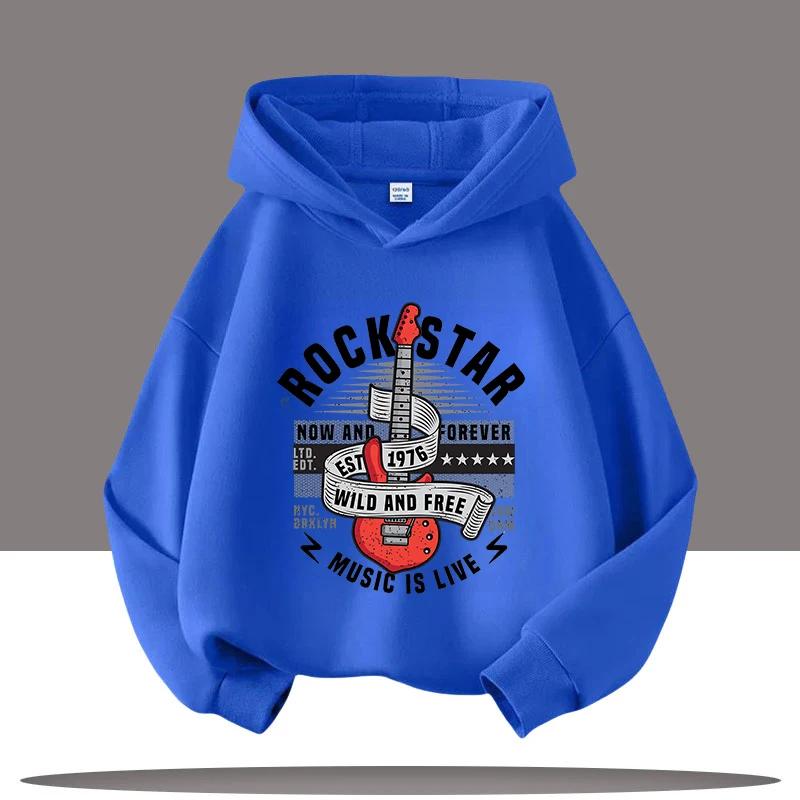 2025 New Style Boys' Sport Shirt Retro Digital Cartoon Print Children's Hooded Coat Girls' Casual Top Autumn/Winter Clothing