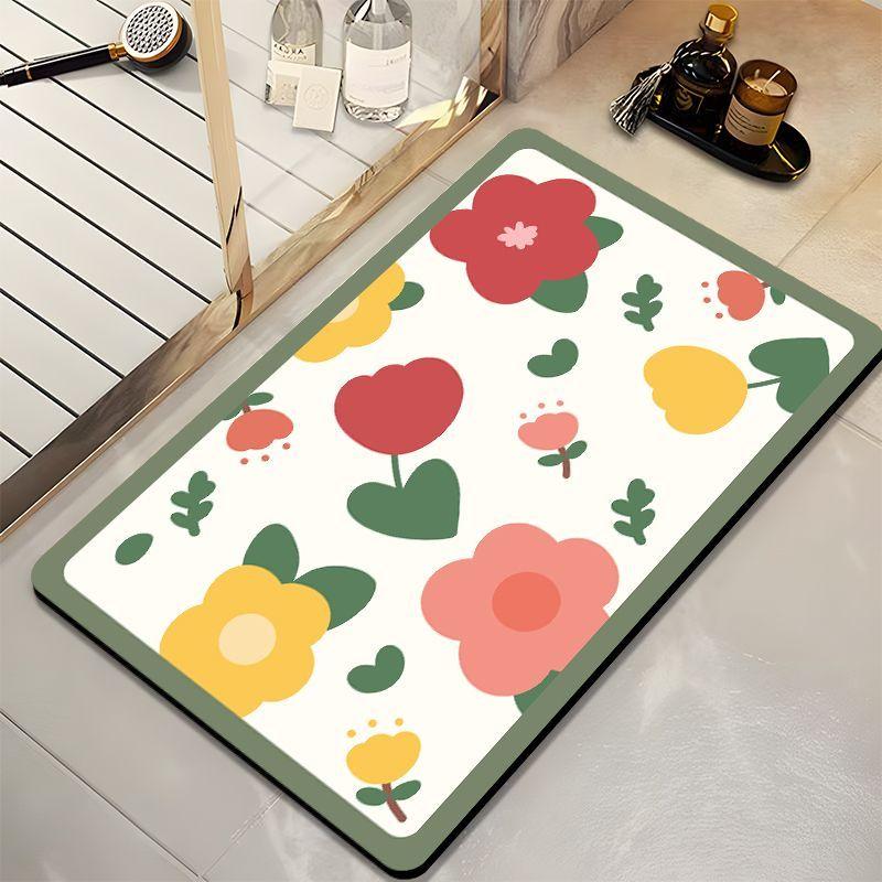 

Коврик для пола в туалете Диатомовая грязь Ванная комната Абсорбирующий коврик Туалет Туалетная дверь Нескользящий коврик для ног Ковер у входной двери 40x60cm15.7x23.6in