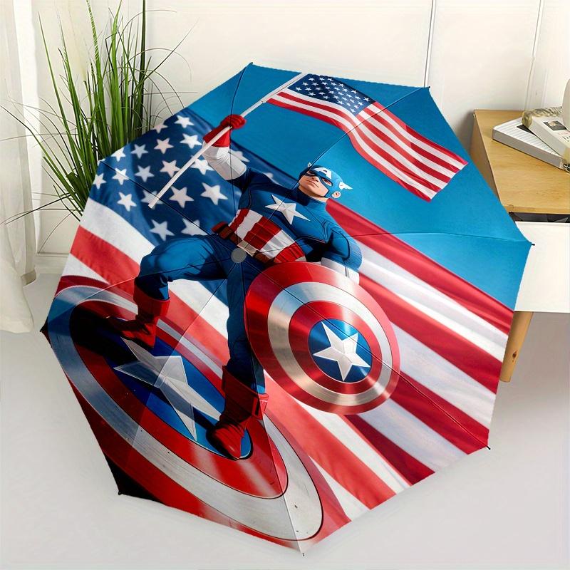 

Captain America, Shield Automatic Opening and Closing Umbrella, Compact Travel Umbrella, Lightweight and Portable, Suitable for Beach Commut